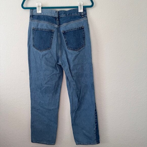 PacSun Patchwork Eco Two-Tone Colorblock High‎ Rise Straight Leg Jeans Size 28 - Picture 2 of 9
